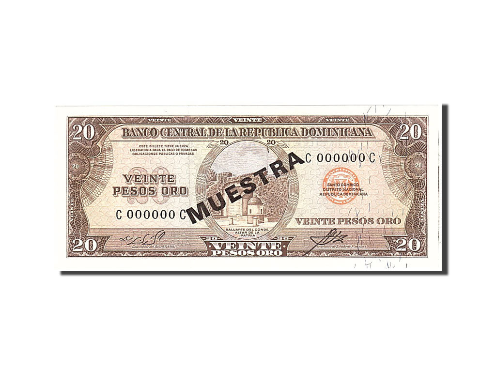 Dominican Republic, 20 Pesos Oro, 1964, Undated, KM:102s2, UNC(65-70)
