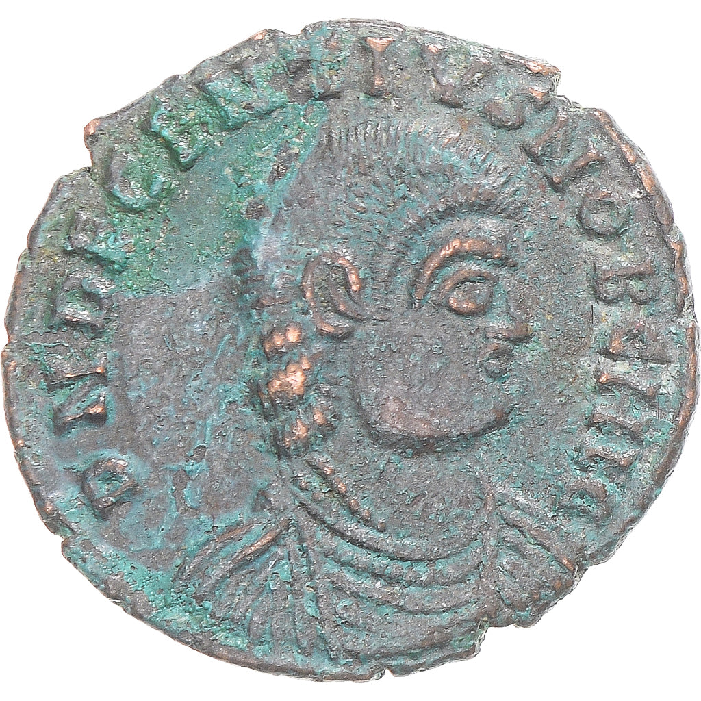 Münze, Decentius, Fraction Æ, 350-353, Amiens, S+, Bronze, RIC:6