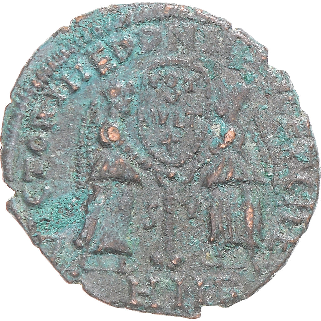 Münze, Decentius, Fraction Æ, 350-353, Amiens, S+, Bronze, RIC:6