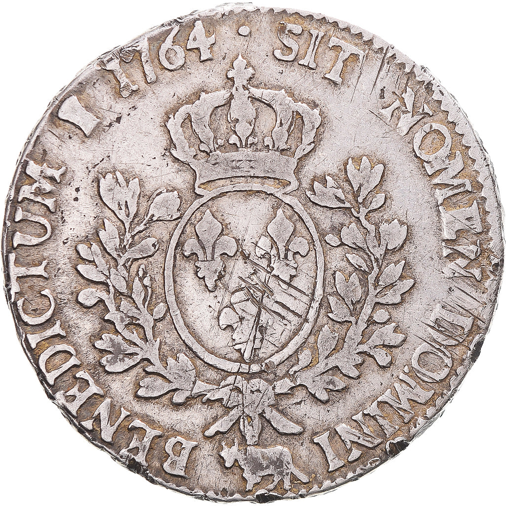 Munten, Frankrijk, Louis XV, Écu de Béarn au bandeau, 1764, Pau, FR+, Zilver