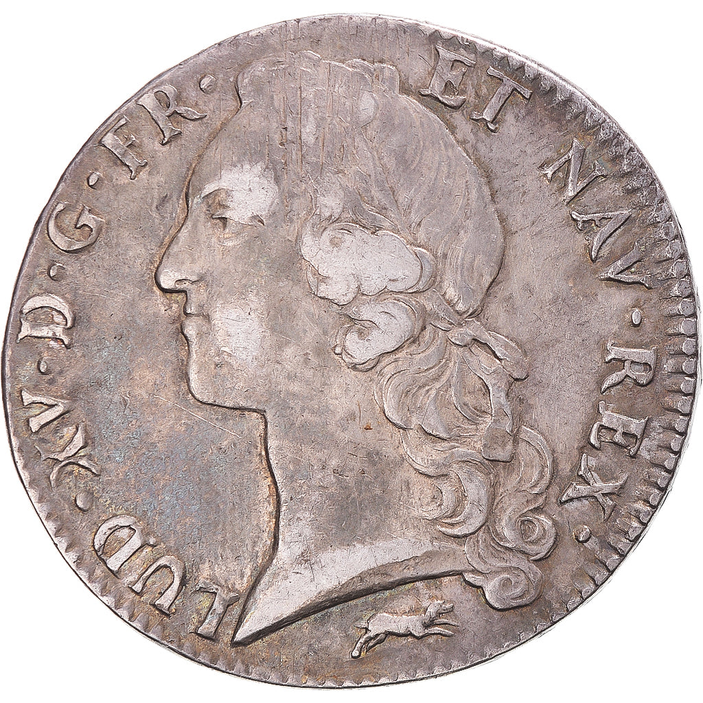 Moneda, Francia, Louis XV, Écu au bandeau, 1761, Orléans, MBC, Plata