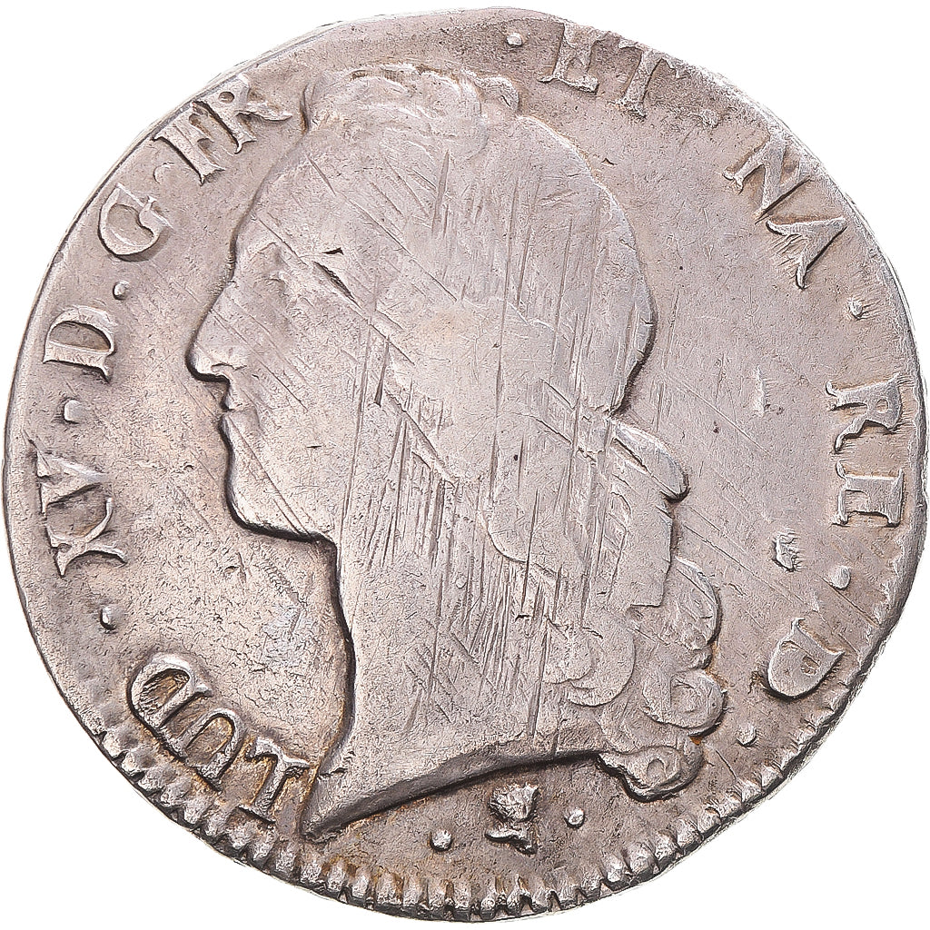 Munten, Frankrijk, Louis XV, Écu de Béarn au bandeau, 1761, Pau, FR+, Zilver