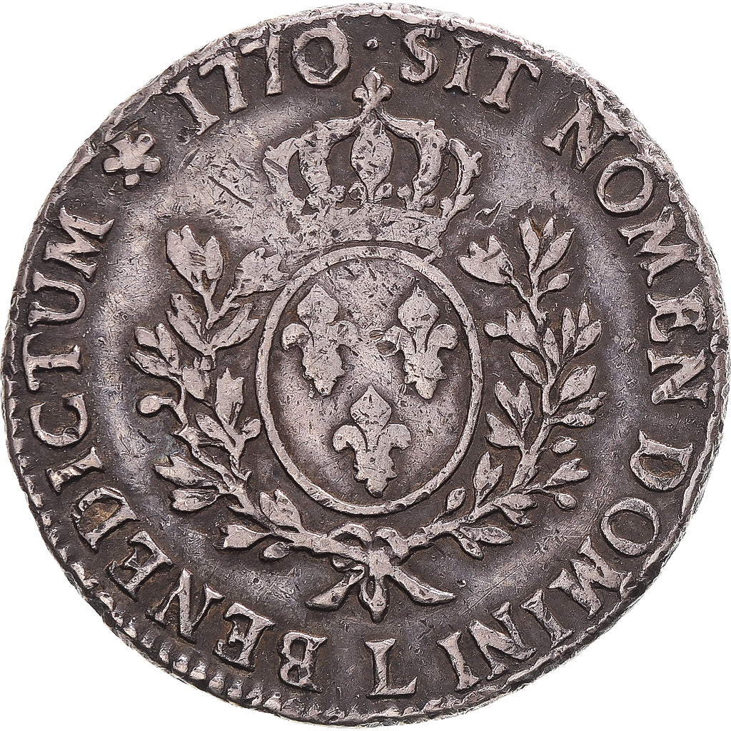 Moneta, Francia, Louis XV, Écu au bandeau, 1770, Bayonne, MB+, Argento