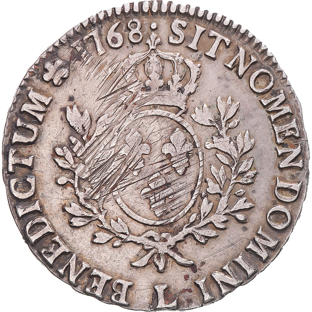 Munten, Frankrijk, Louis XV, Écu au bandeau, 1768, Bayonne, ZF, Zilver