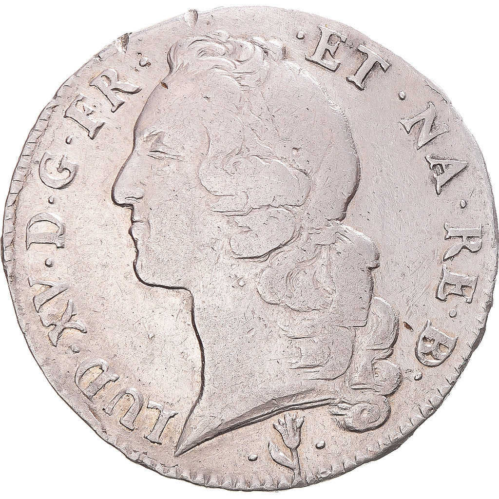 Munten, Frankrijk, Louis XV, Écu de Béarn au bandeau, 1746, Pau, FR+, Zilver