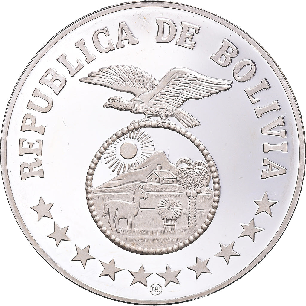 Coin, Bolivia, 200 Pesos Bolivianos, 1979, British Royal Mint, MS(63), Silver