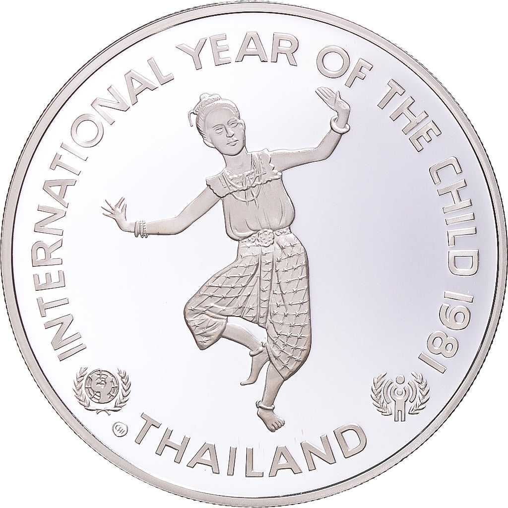Coin, Thailand, Rama IX, 200 Baht, 1981, MS(63), Silver, KM:152