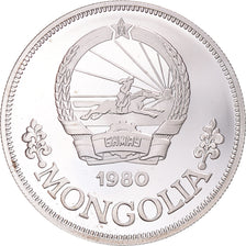 Coin, Mongolia, 25 Tugrik, 1980, British Royal Mint, MS(63), Silver, KM:39.1