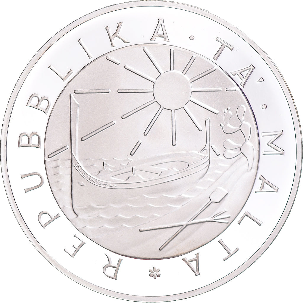 Coin, Malta, 5 Pounds, 1981, MS(63), Silver, KM:53