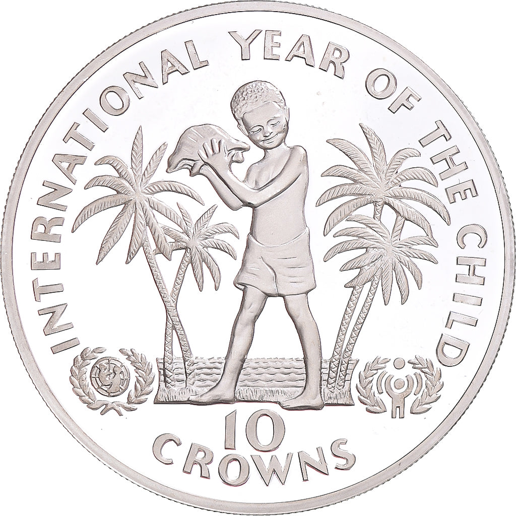 Munten, TURKS & CAICOS EILANDEN, Elizabeth II, 10 Crowns, 1982, British Royal