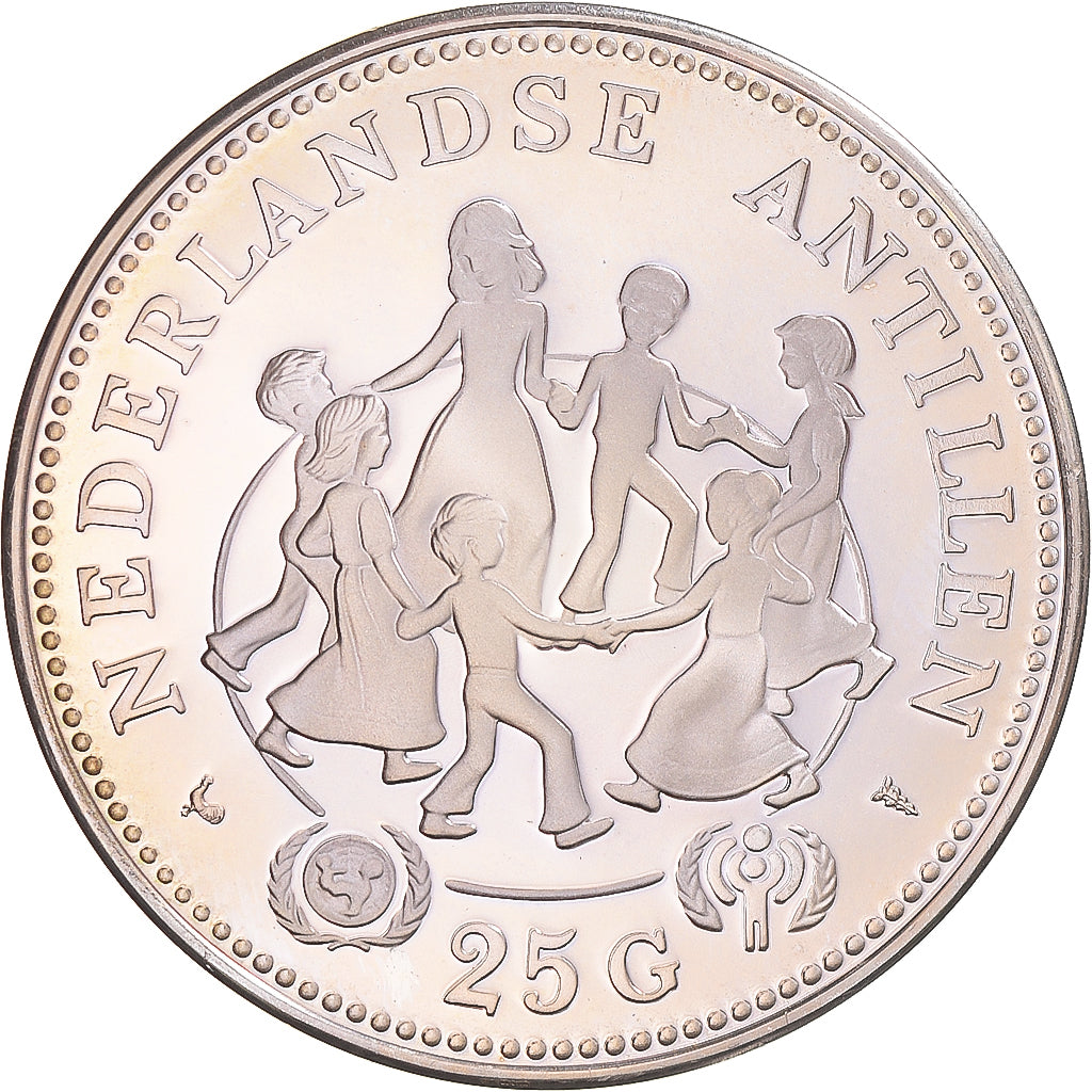 Munten, Nederlandse Antillen, Juliana, 25 Gulden, 1979, Utrecht, UNC-, Zilver
