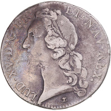 Coin, France, Louis XV, Écu au bandeau, 1745, Aix-en-Provence, EF(40-45)