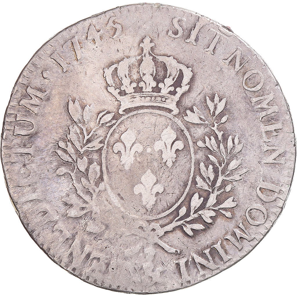 Coin, France, Louis XV, Écu au bandeau, 1745, Aix-en-Provence, EF(40-45)