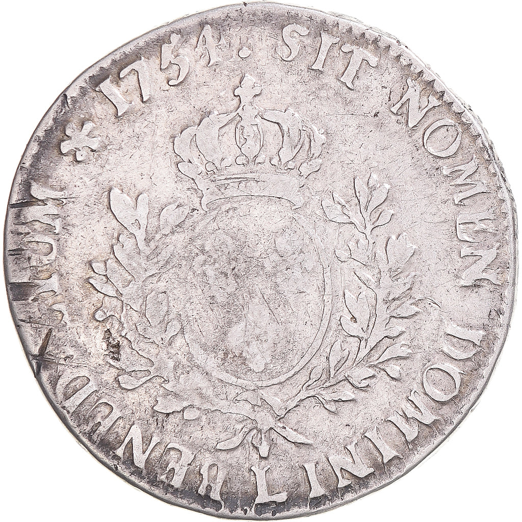Munten, Frankrijk, Louis XV, Écu au bandeau, 1754, Bayonne, FR, Zilver