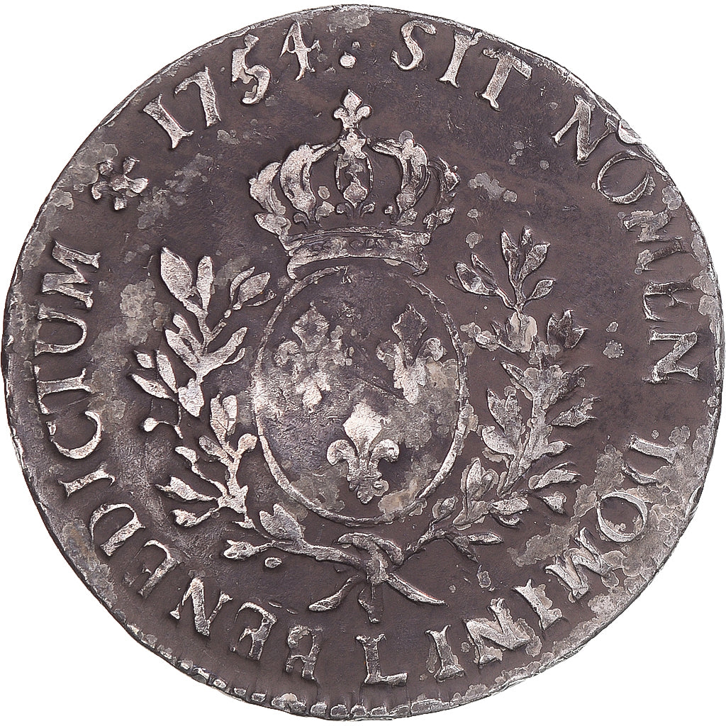 Munten, Frankrijk, Louis XV, Écu au bandeau, 1754, Bayonne, FR+, Zilver