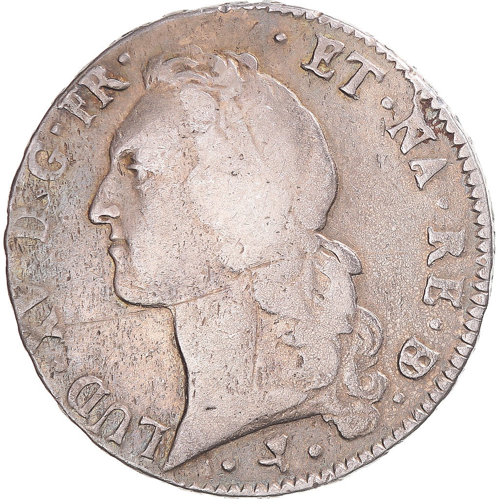 Moneta, Francja, Louis XV, Écu de Béarn au bandeau, 1754, Pau, VF(20-25)