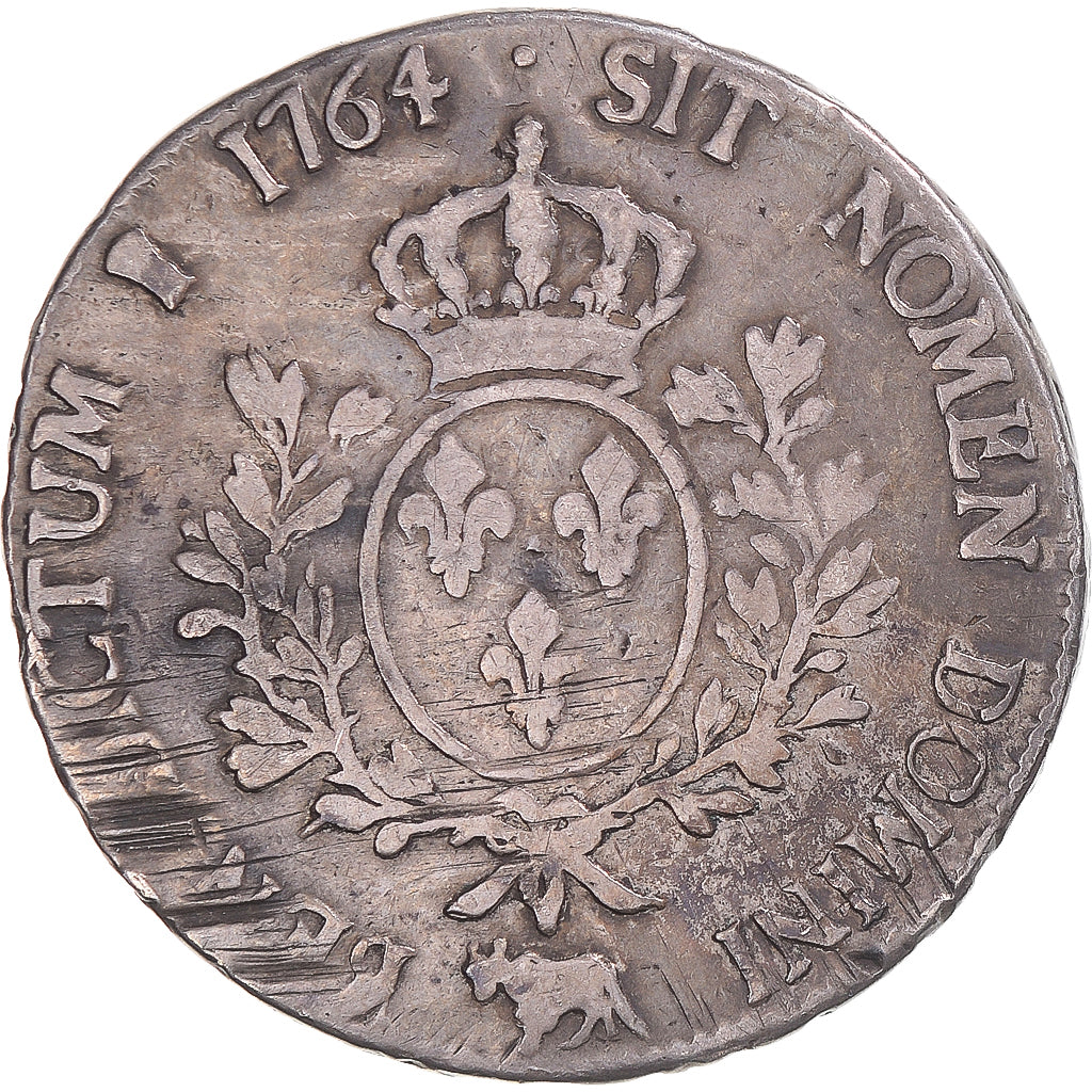 Coin, France, Louis XV, Écu de Béarn au bandeau, 1764, Pau, VF(20-25), Silver