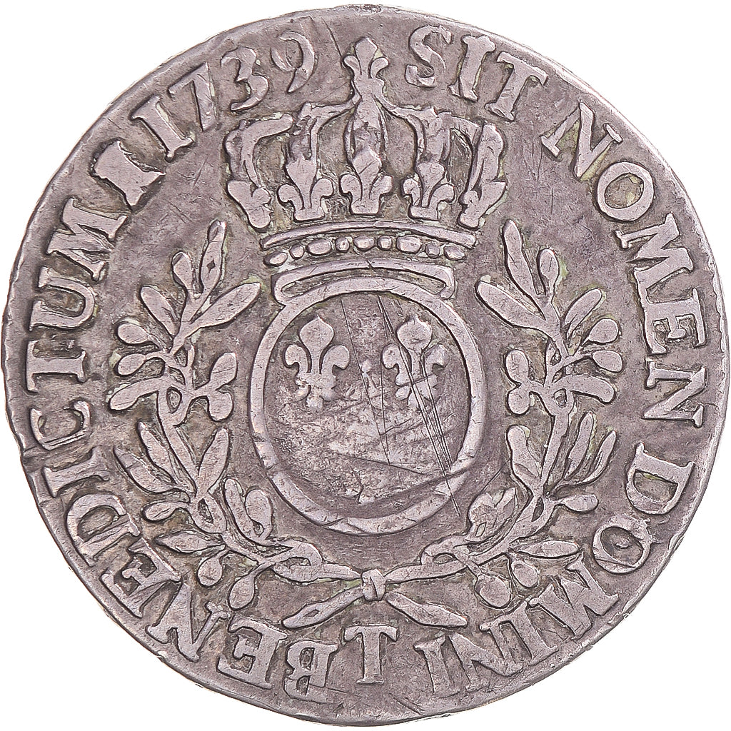 Münze, Frankreich, Louis XV, Ecu aux branches d'olivier, 1739, Nantes, S