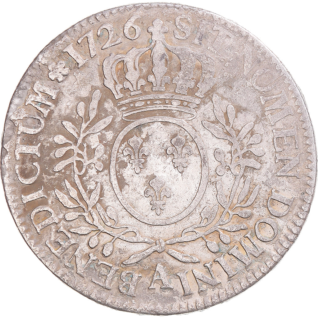 Munten, Frankrijk, Louis XV, Ecu aux branches d'olivier, 1726, Paris, ZG+