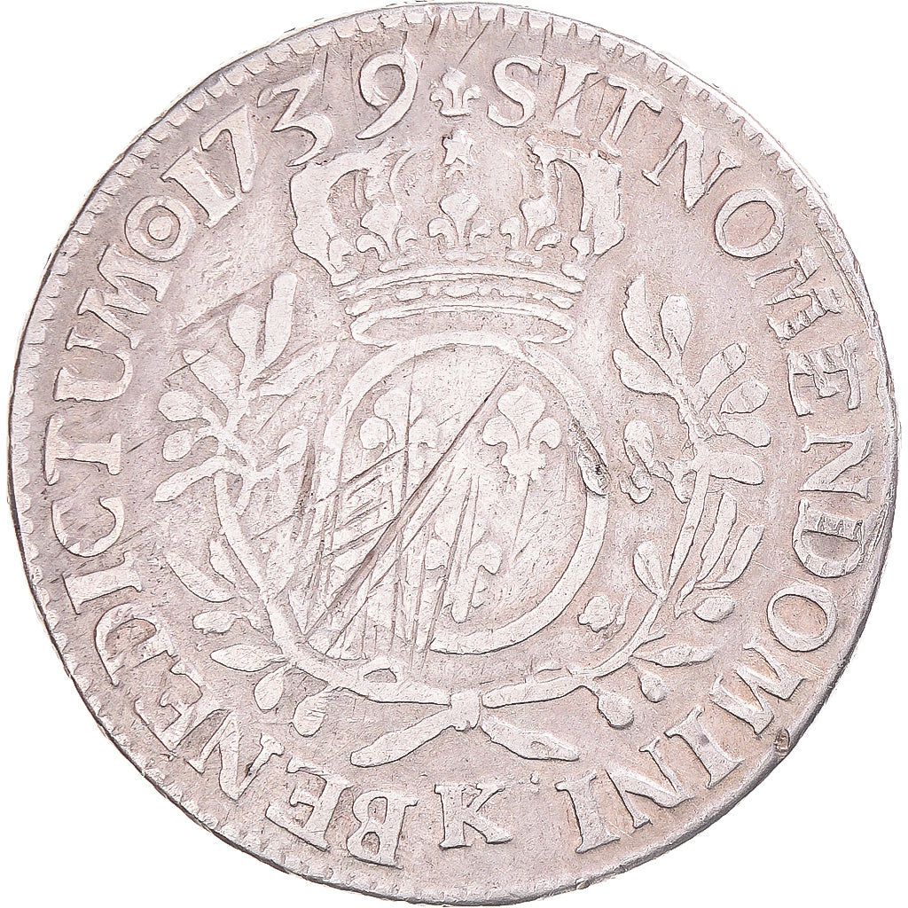 Munten, Frankrijk, Louis XV, Ecu aux branches d'olivier, 1739, Bordeaux, ZG+