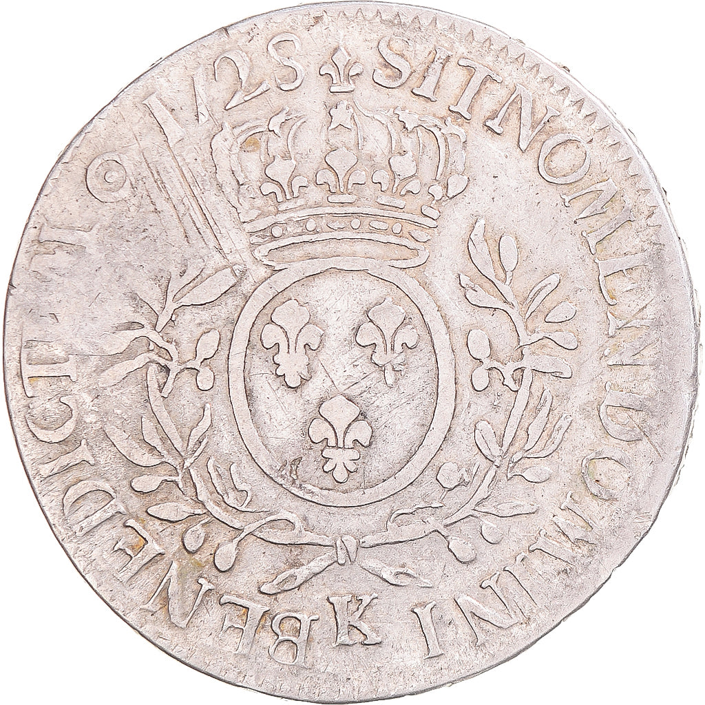 Munten, Frankrijk, Louis XV, Ecu aux branches d'olivier, 1728, Bordeaux, ZG+