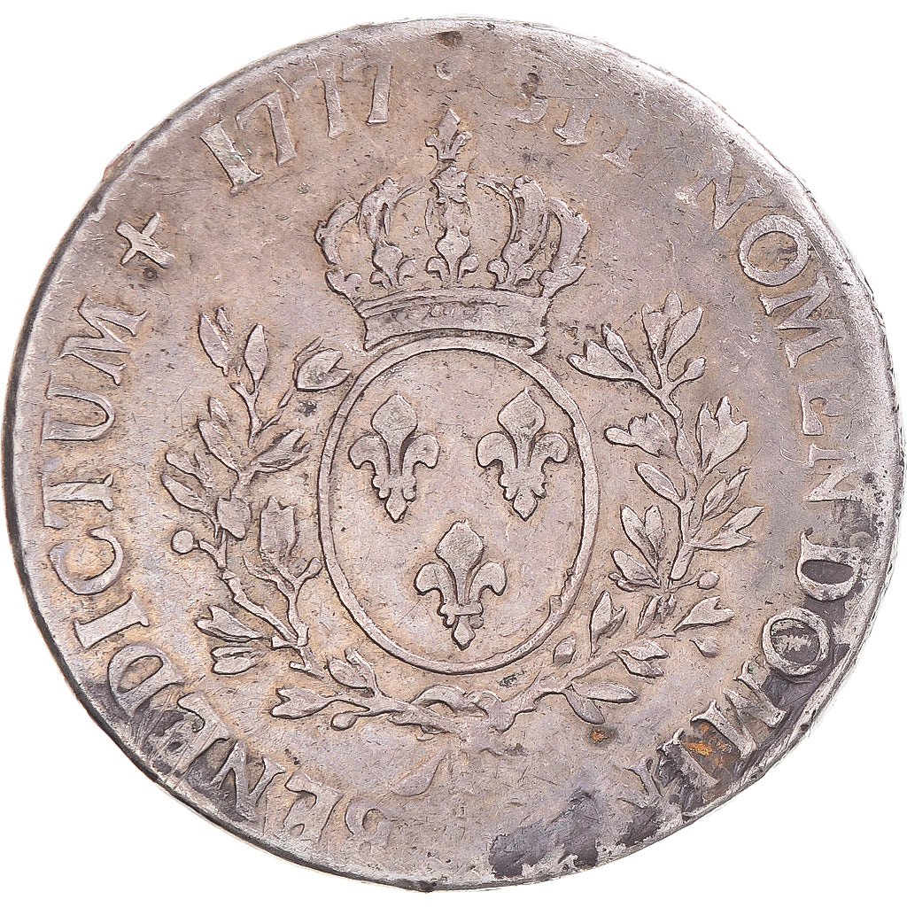 Coin, France, Louis XVI, Ecu aux branches d'olivier, 1777, Limoges, EF(40-45)