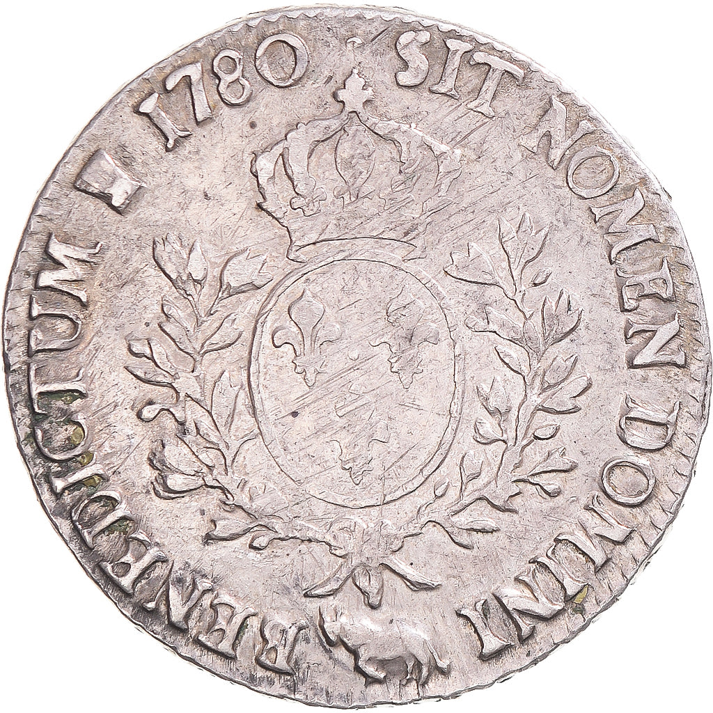 Moneta, Francia, Louis XVI, Écu de Béarn aux branches d'olivier, 1780, Pau