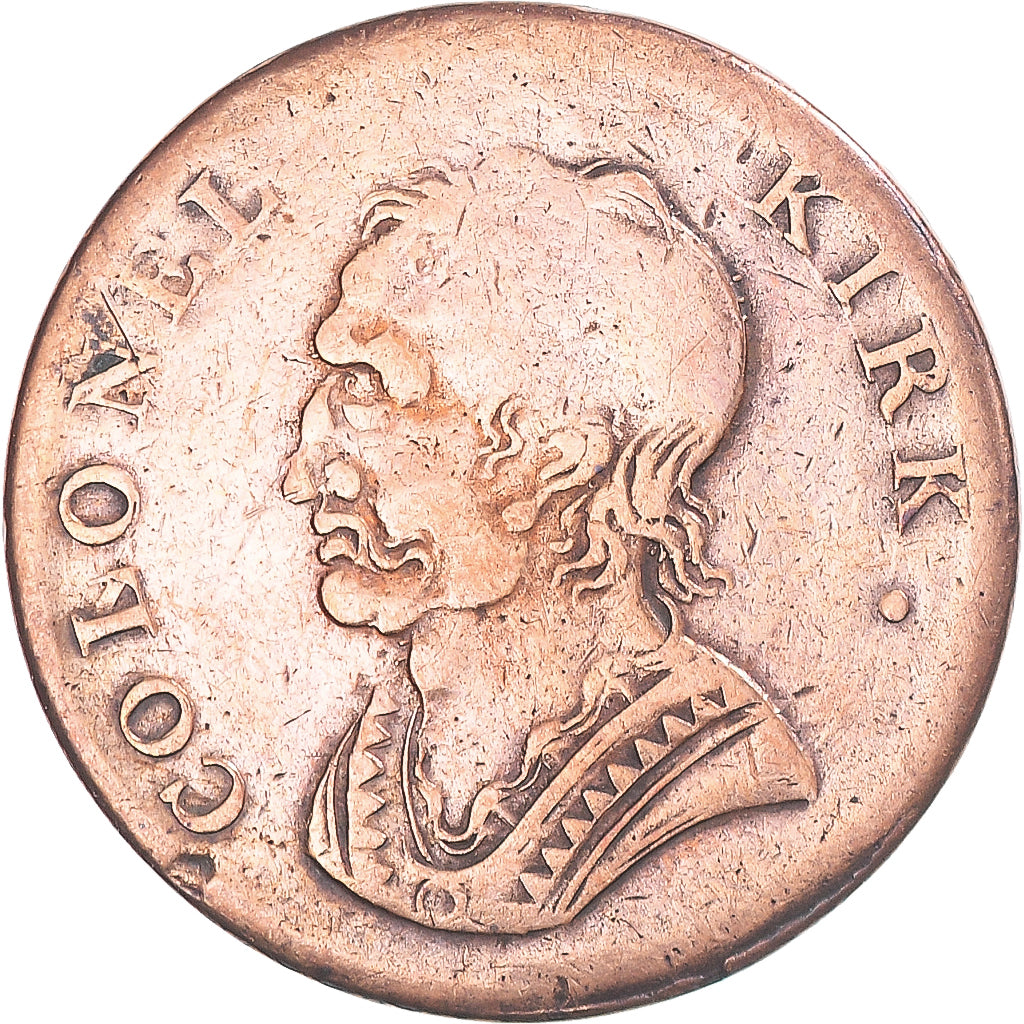 United Kingdom, Halfpenny Token, Colonel Kirk, 1780, EF(40-45), Copper