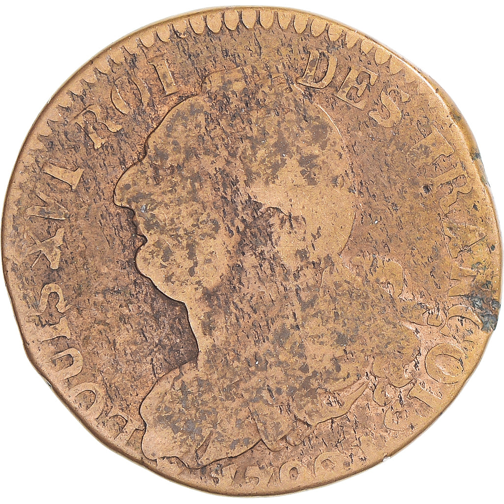 Coin, France, Louis XVI, 6 Deniers, 1792 / AN 4, Limoges, VG(8-10), Métal de