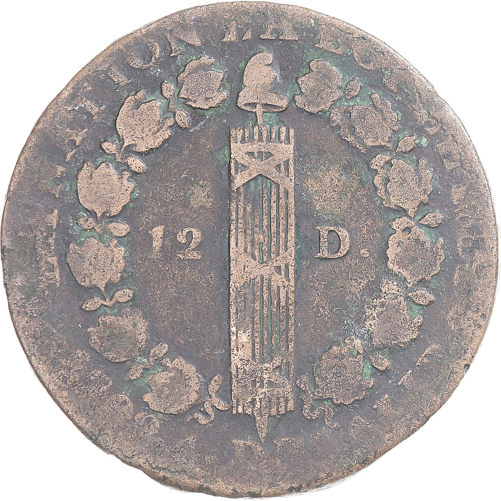 Coin, France, Louis XVI, 12 Deniers, 1792 / AN 4, Paris, F(12-15), Métal de