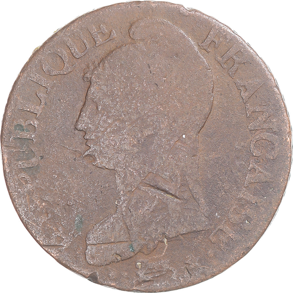 Moeda, França, Dupré, 5 Centimes, AN 8, Strasbourg, VF(30-35), Cobre