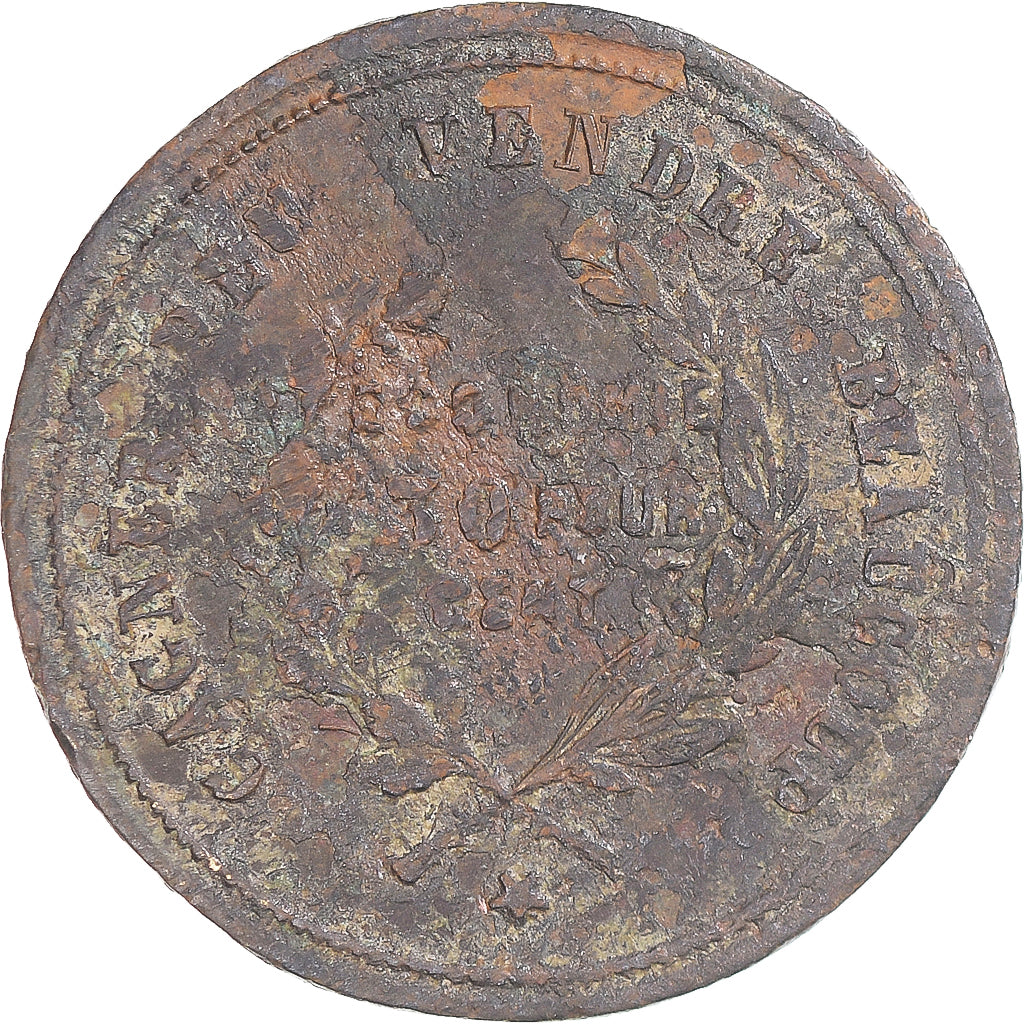 France, Token, L'Hérisse, Chapellerie, Reims, VF(30-35), Copper