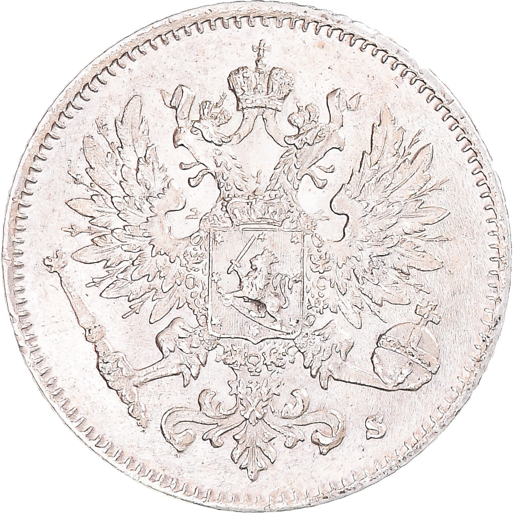 Coin, Finland, Nicholas II, 25 Penniä, 1916, AU(55-58), Silver