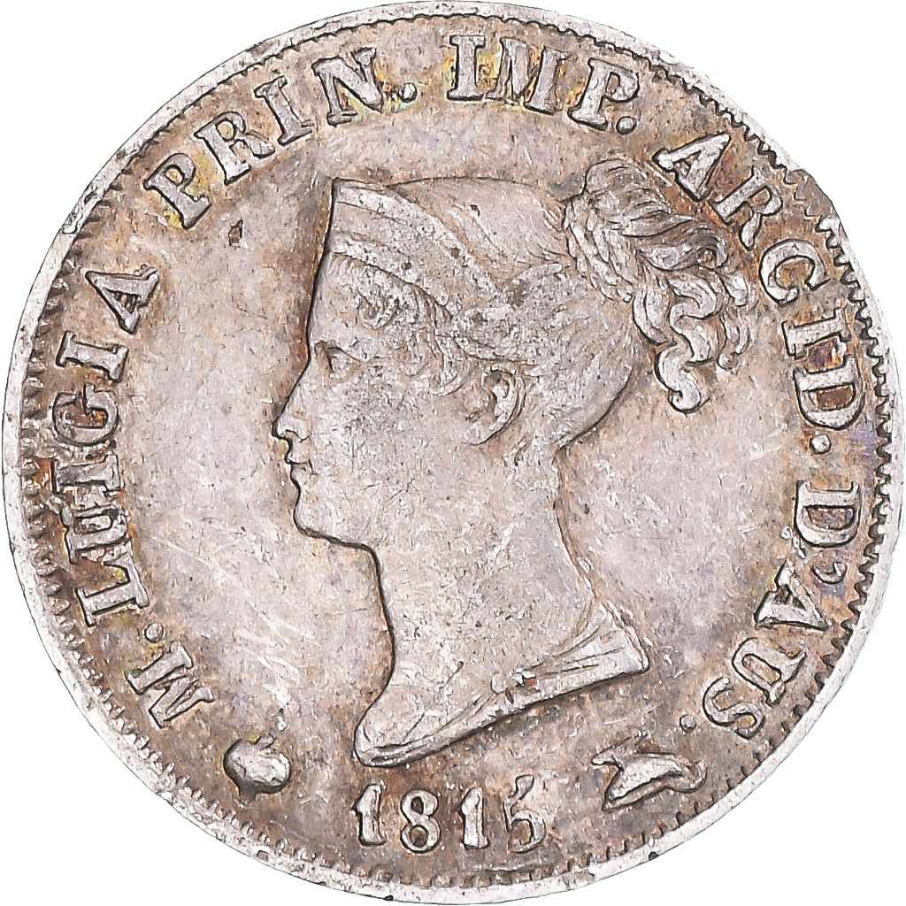 Moneta, STATI ITALIANI, Maria Luigia, 5 Soldi, 1815, Parma, BB, Argento