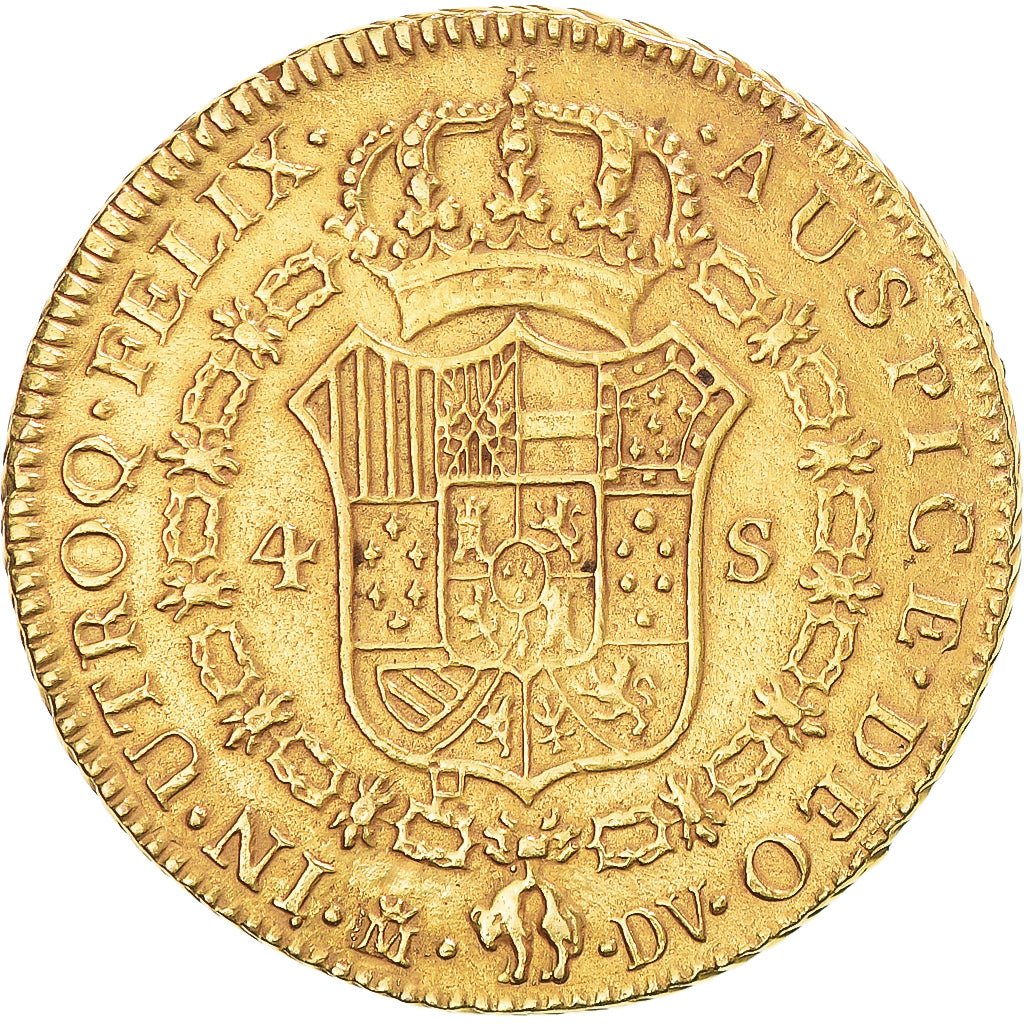 Moneda, España, Charles III, 4 Escudos, 1787, Madrid, BC+, Oro