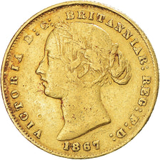 Coin, Australia, Victoria, Sovereign, 1867, Sydney, VF(30-35), Gold