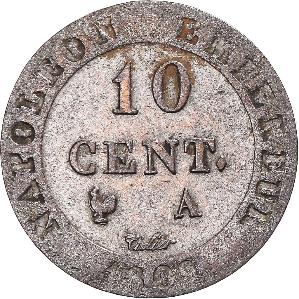 Munten, Frankrijk, Napoleon I, 10 Centimes, 1809, Paris, FR+, Billon