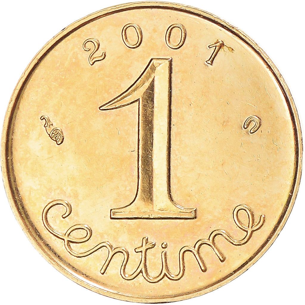 Coin, France, Épi, 1 Centime, 2001, Paris, MS(64), Gold, Gadoury:91a