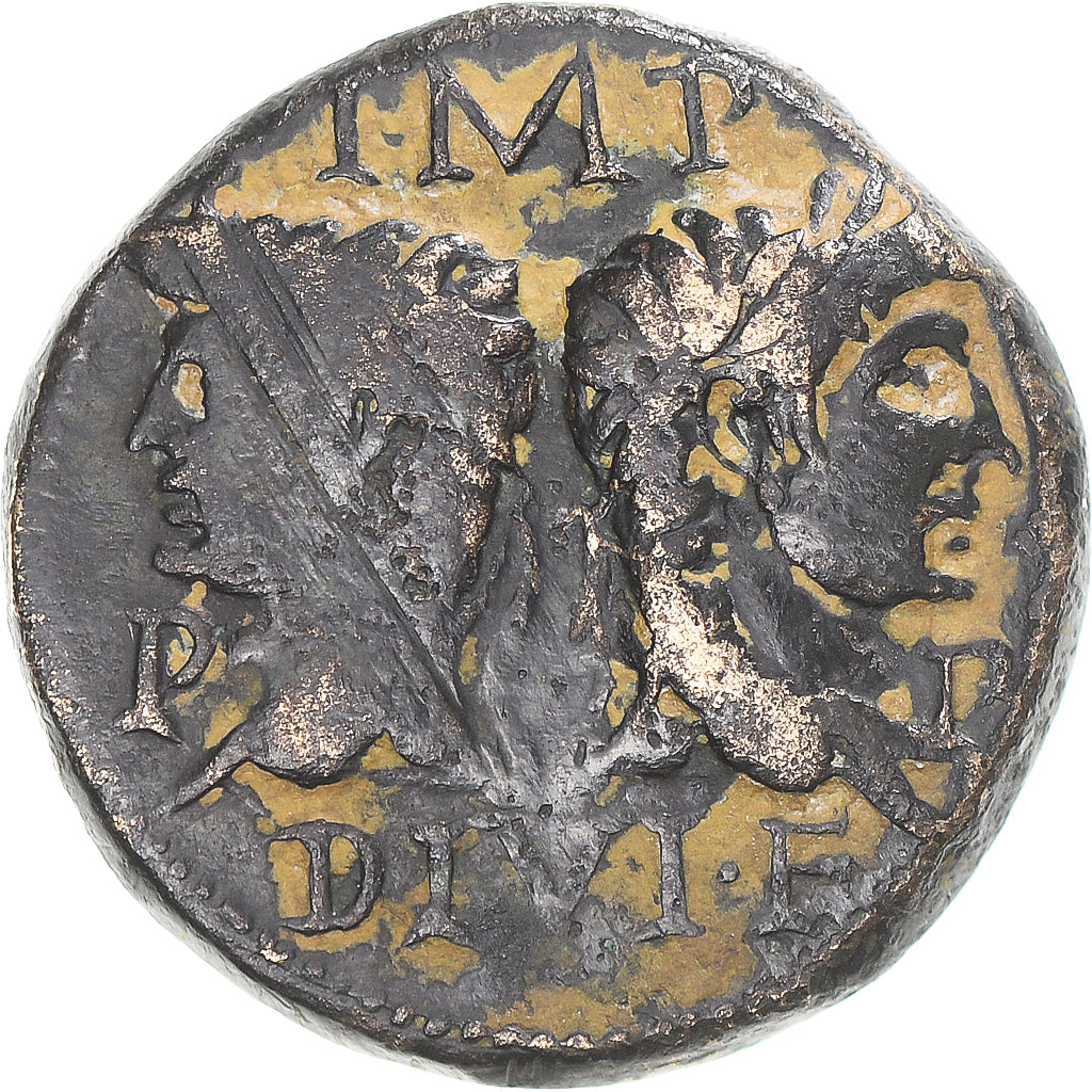 Coin, Augustus & Agrippa, As, 10-14 AD, Nîmes, VF(30-35), Bronze, RIC:160
