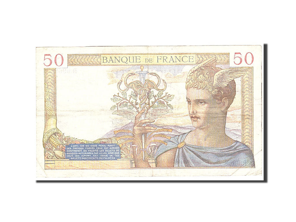 Billete, Francia, 50 Francs, 1939, 1939-03-30, MBC, Fayette:18.24, KM:85b