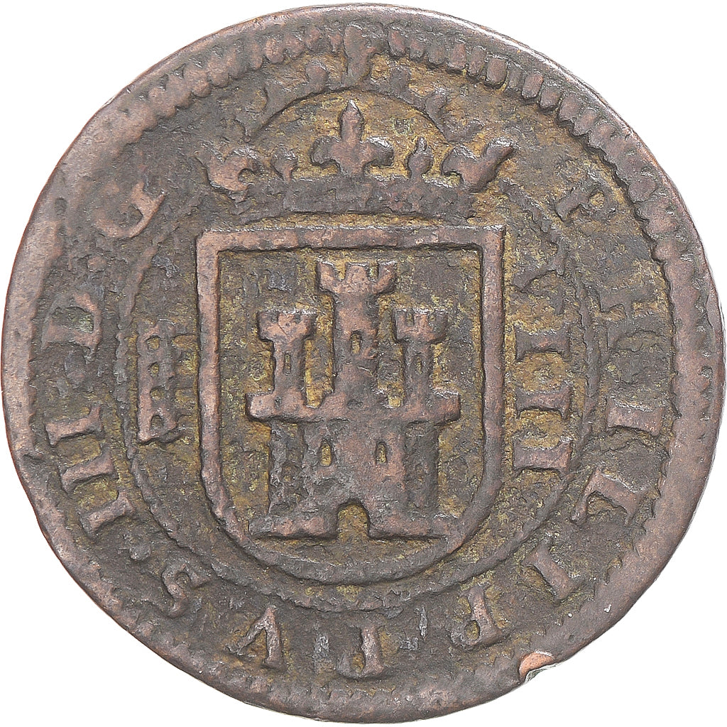 Coin, Spain, Philip III, 8 Maravedis, 1604, Segovia, VF(30-35), Copper