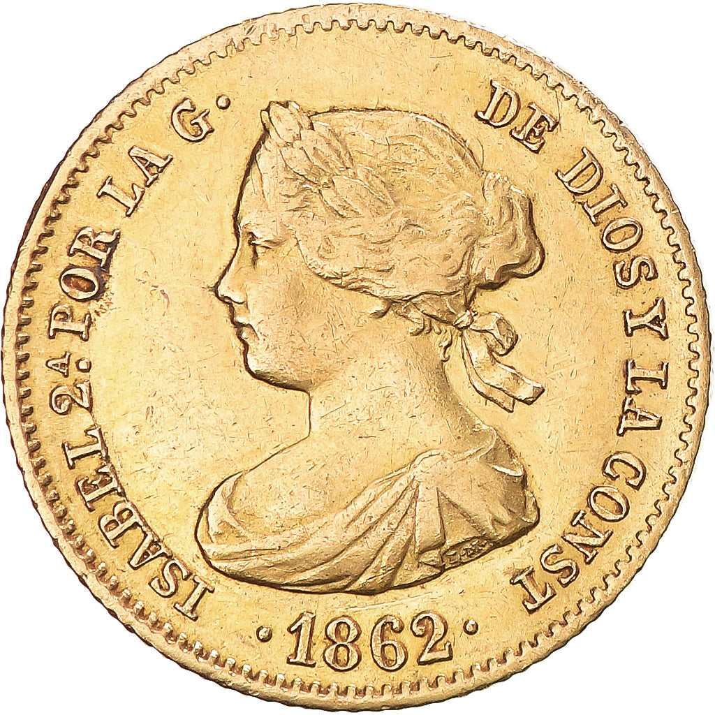 Moneda, España, Isabel II, 40 Reales, 1862, Madrid, MBC+, Oro