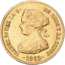 Moneda, España, Isabel II, 40 Reales, 1862, Madrid, MBC+, Oro