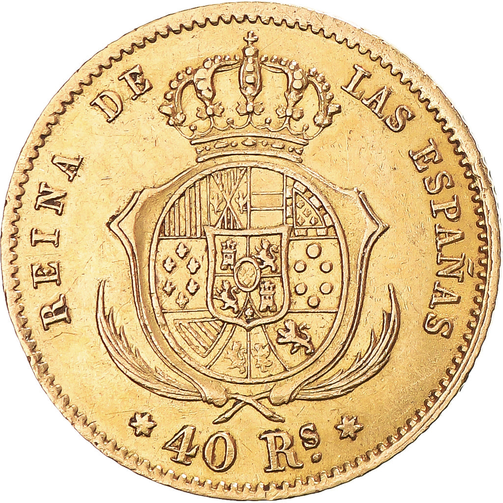 Moneda, España, Isabel II, 40 Reales, 1862, Madrid, MBC+, Oro
