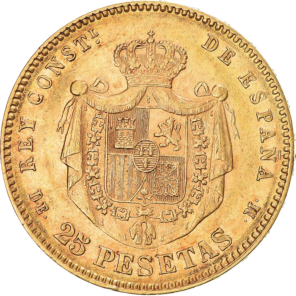Moneda, España, Alfonso XII, 25 Pesetas, 1877, Madrid, EBC, Oro