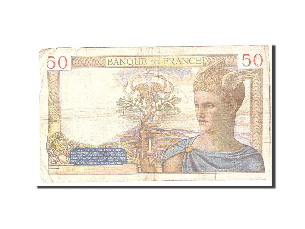 Banknot, Francja, 50 Francs, 1938, 1938-11-03, VF(20-25), Fayette:18.18, KM:85b