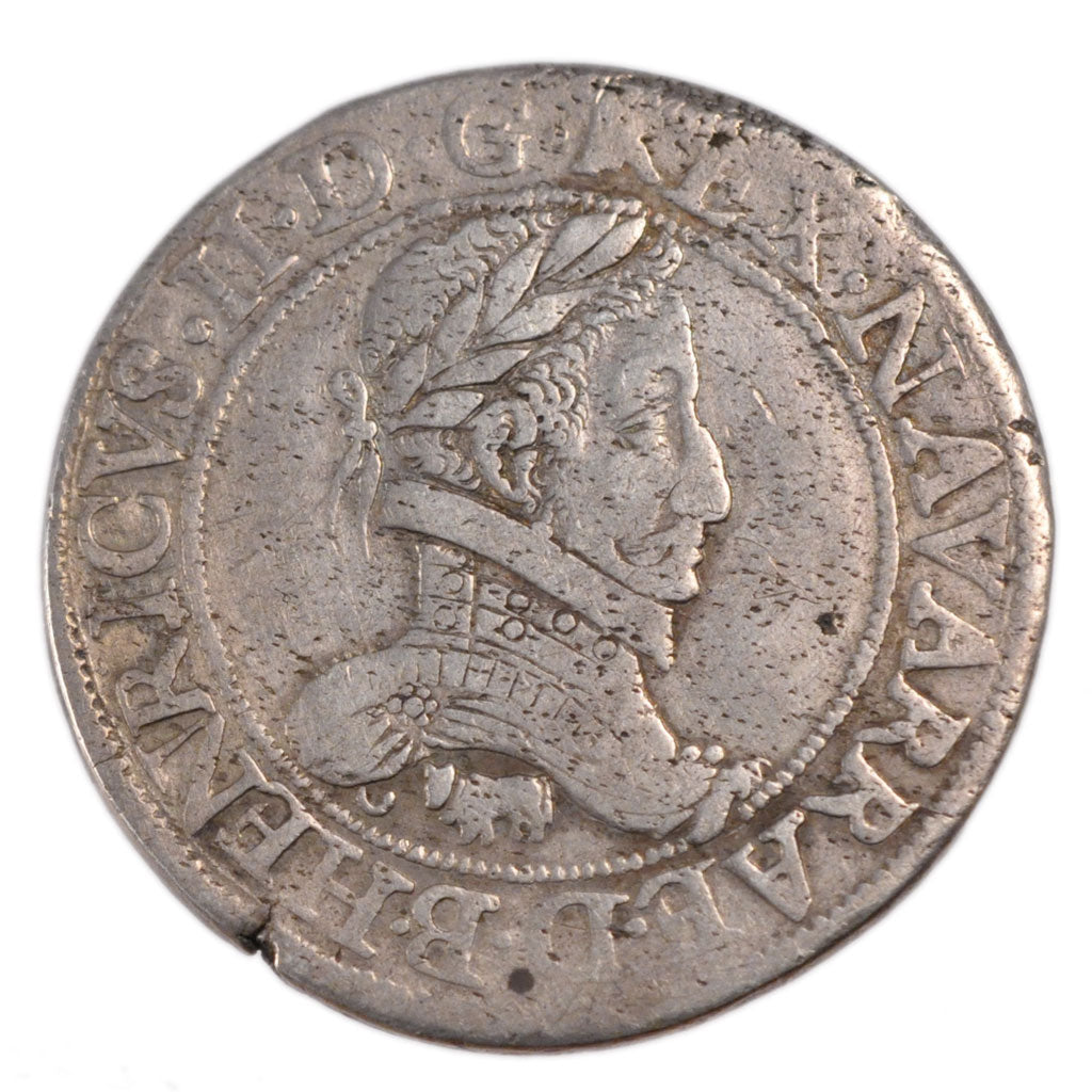FRANCE, 1 Franc, 1584, Pau, AU(50-53), Silver, Boudeau #600, 13.80