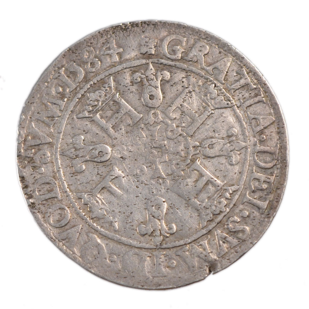 FRANCE, 1 Franc, 1584, Pau, AU(50-53), Silver, Boudeau #600, 13.80