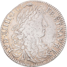 Coin, France, Louis XIV, 1/4 Ecu, 1676, Rennes, Unpublished, VF(30-35), Silver