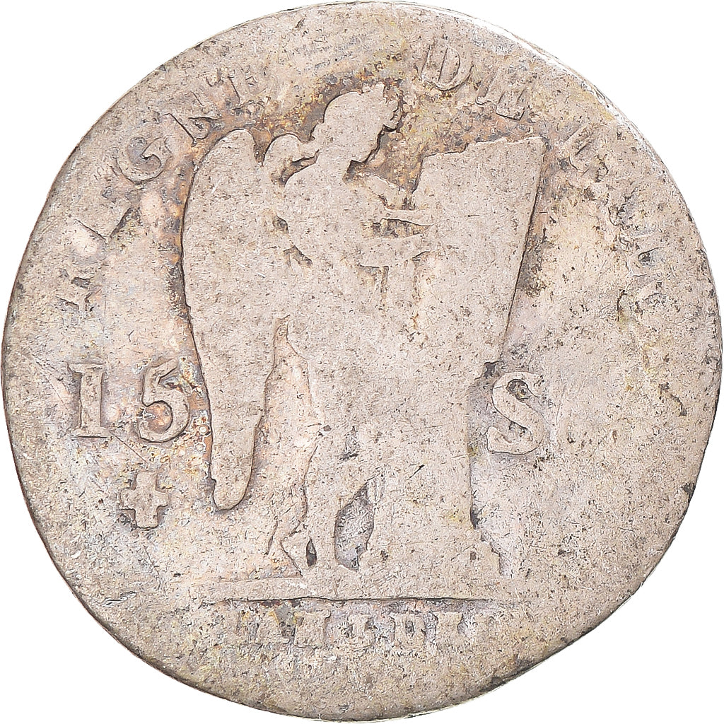 Moneta, Francia, Louis XVI, 15 Sols, 1791, Limoges, B+, Argento, Gadoury:36